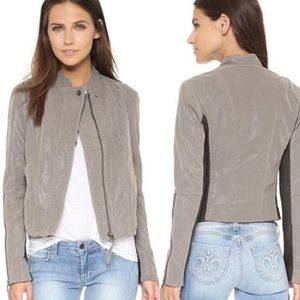 Free People Grey Leather Jacket